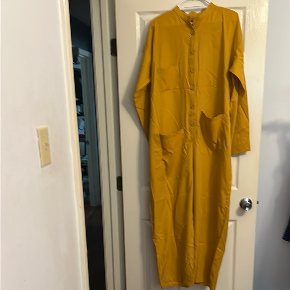 Madepants Pants - Madepants  Mustard Button Up Jumpsuit
